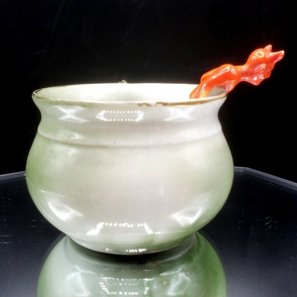 Victorian Fairing Red Devil in Cup Miniature Porcelain Carnival Prize 1890s - Picture 5 of 9